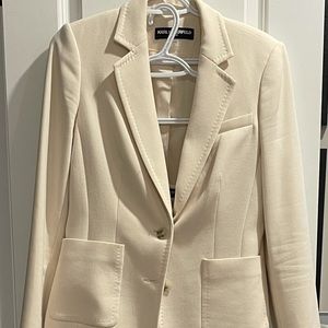 Karl Lagerfeld, cream suit, fits like a size 8.